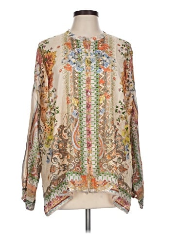Johnny Was Long Sleeve Silk Top (view 1)