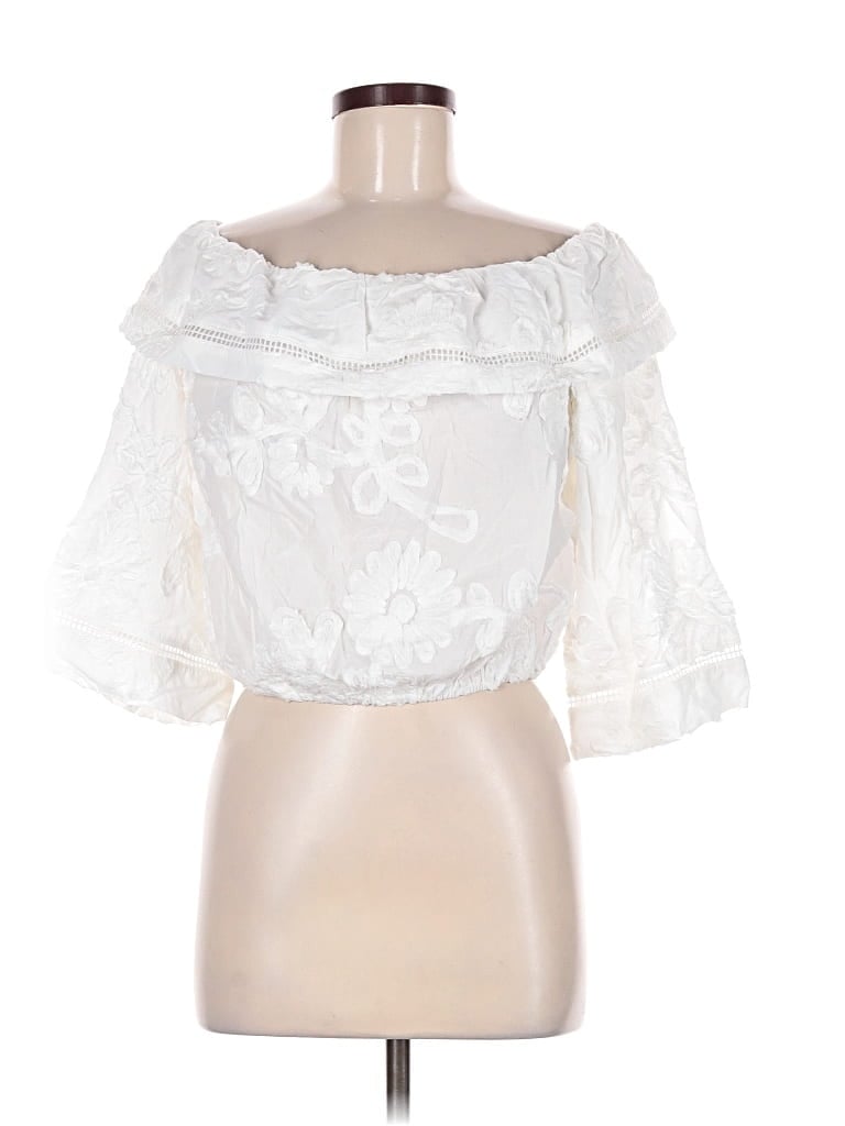 Pre-owned Stylewe 3/4 Sleeve Blouse In White