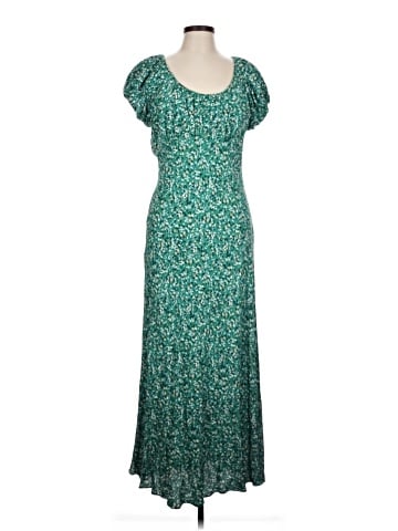 Madewell Ruched Scoopneck Midi Dress in Floral (view 1)