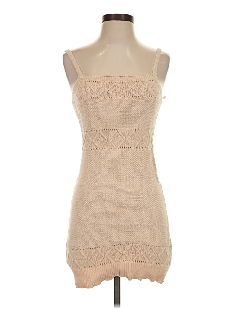 Pre-owned Hello Molly Sleeveless Top Tan Strapless Neckline Tops