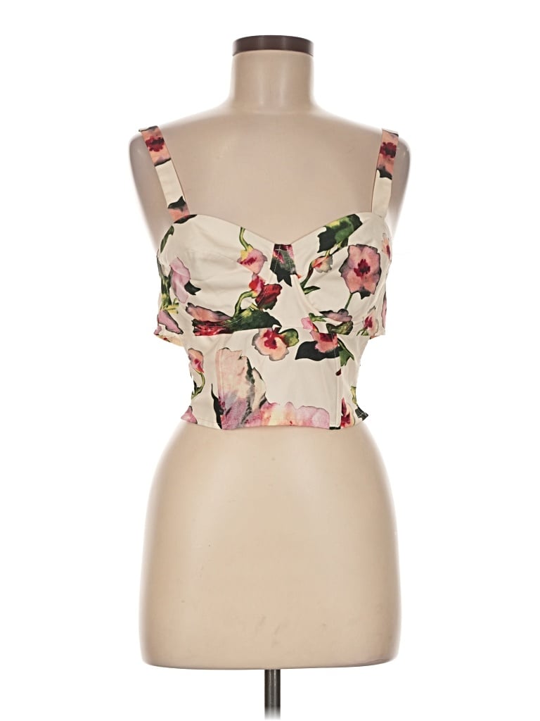 Pre-owned Boohoo Sleeveless Top Ivory Strapless Neckline Tops