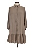 Max Studio 100% Polyester Tan Casual Dress Size L - photo 1