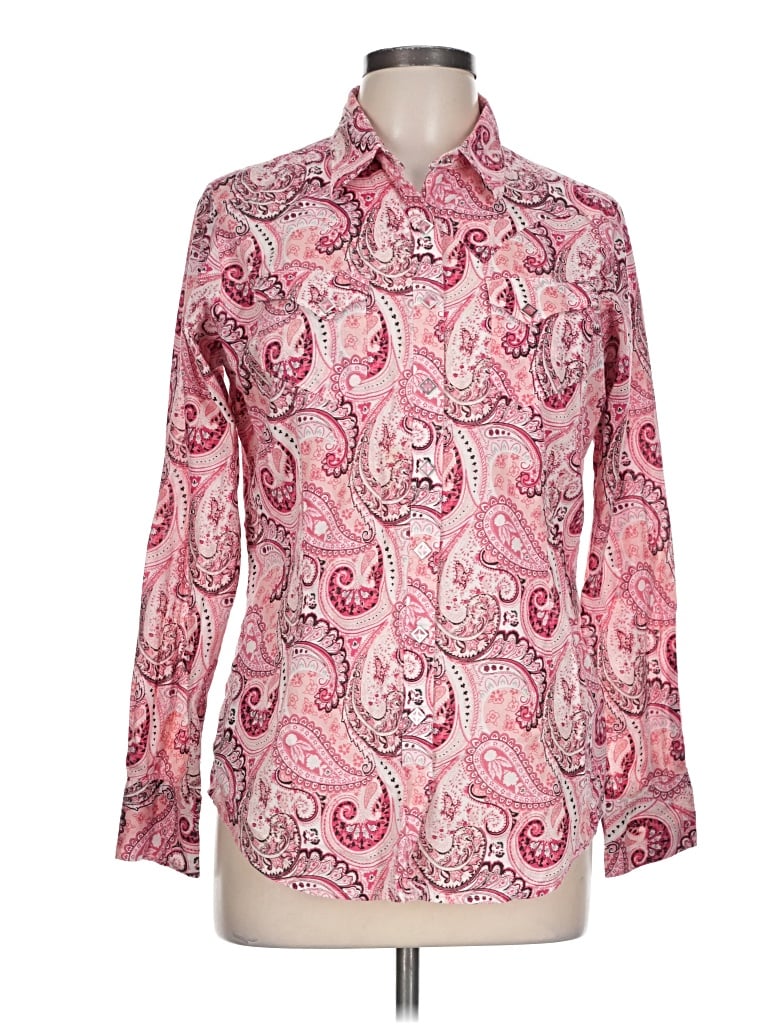 Pre-owned Ariat Long Sleeve Button Down Shirt In Pink