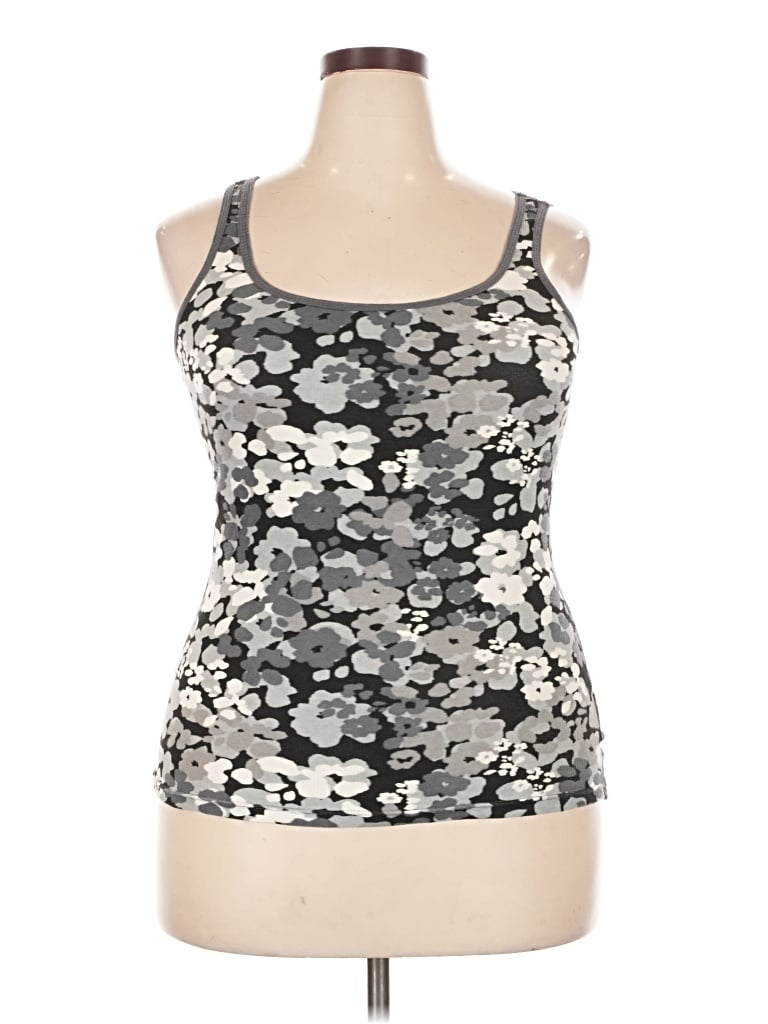 Pre-owned Faded Glory Tank Top Silver Strapless Neckline Tops
