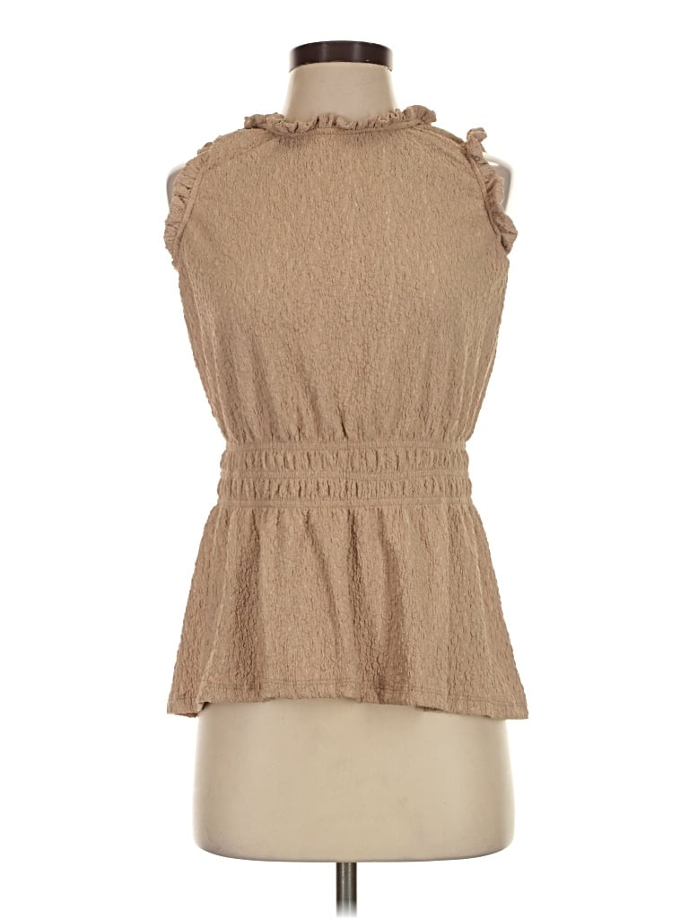 Pre-owned Maurices Tank Top Tan High Neck Tops