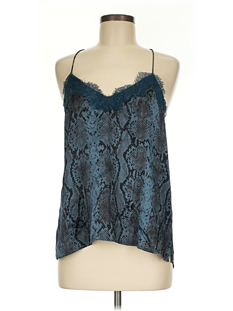 Pre-owned Cami Nyc Sleeveless Silk Top Blue Halter Neckline Tops