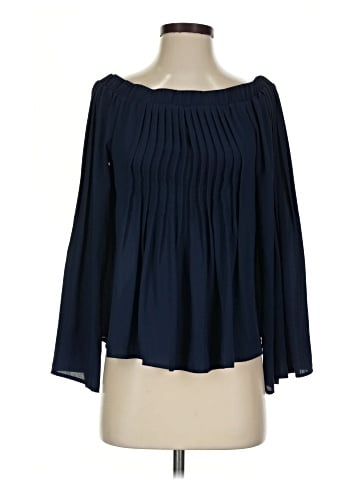 Aqua Long Sleeve Blouse (view 1)