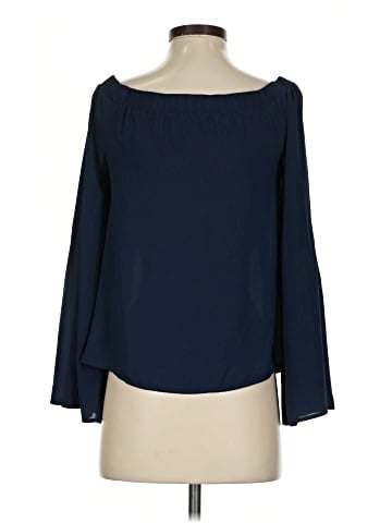 Aqua Long Sleeve Blouse (view 2)