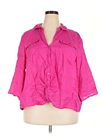INC International Concepts 3/4 Sleeve Button-Down Shirt (view 1)