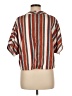 Style Envy Stripes Brown Short Sleeve Blouse Size M - photo 2