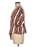 Style Envy Stripes Brown Short Sleeve Blouse Size M - photo 5