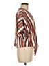 Style Envy Stripes Brown Short Sleeve Blouse Size M - photo 4