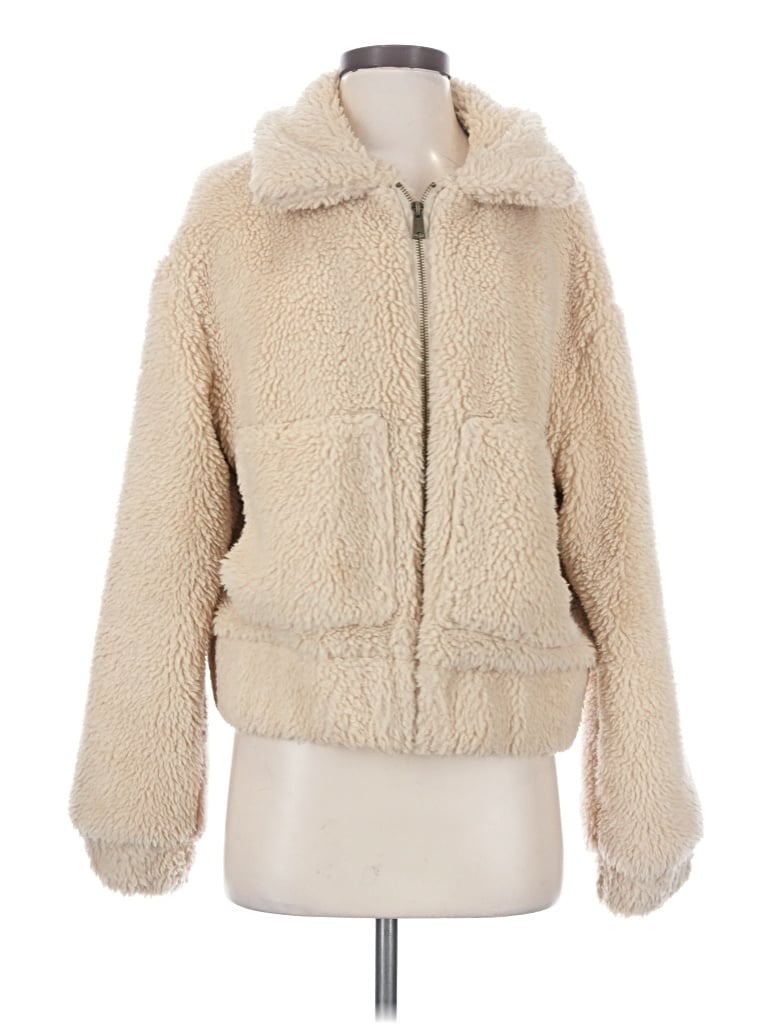 Pre-owned Thread & Supply Faux Fur Jacket In Ivory