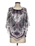 One World 100% Polyester Silver Short Sleeve Blouse Size XS - photo 1