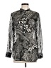 Travelsmith Paisley Silver Long Sleeve Blouse Size M - photo 1