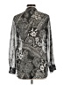 Travelsmith Paisley Silver Long Sleeve Blouse Size M - photo 2