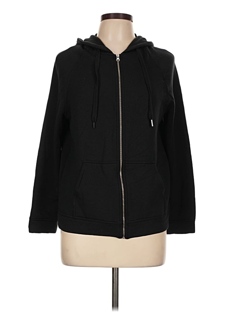Pre-owned Quince Zip Up Hoodie In Black