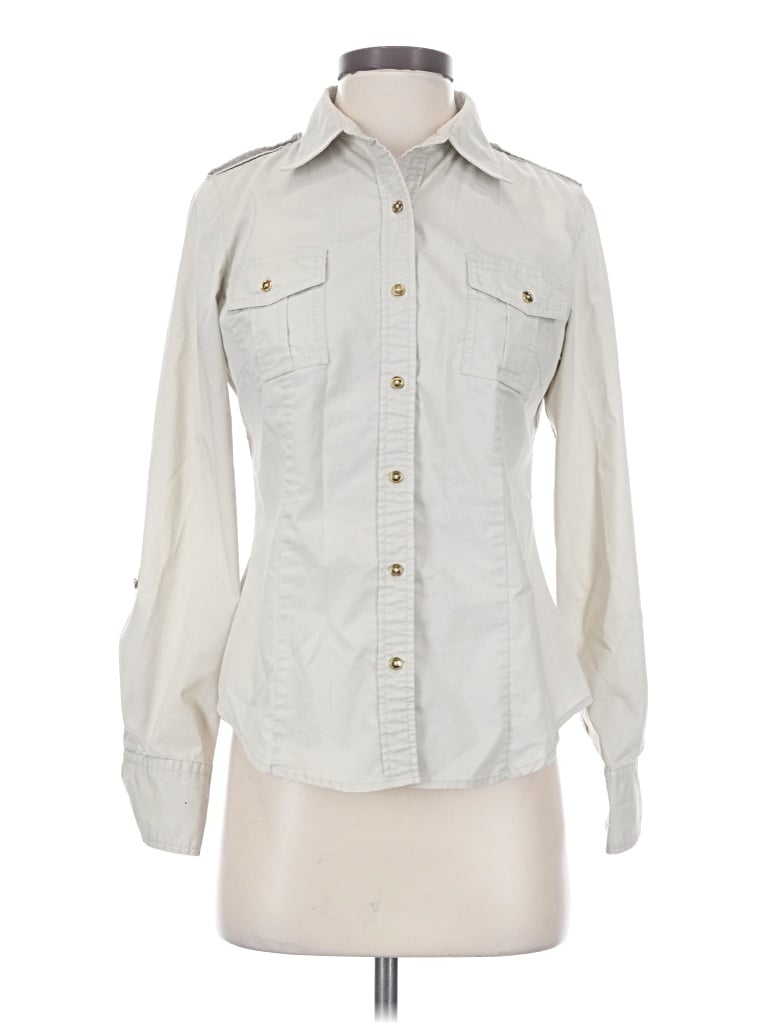 Pre-owned New Directions Long Sleeve Blouse In Ivory