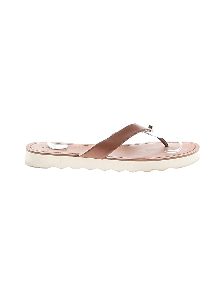 Pre-owned Coach Flip Flops In Tan