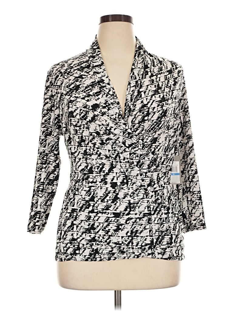 Chaus 3/4 Sleeve Blouse In Silver