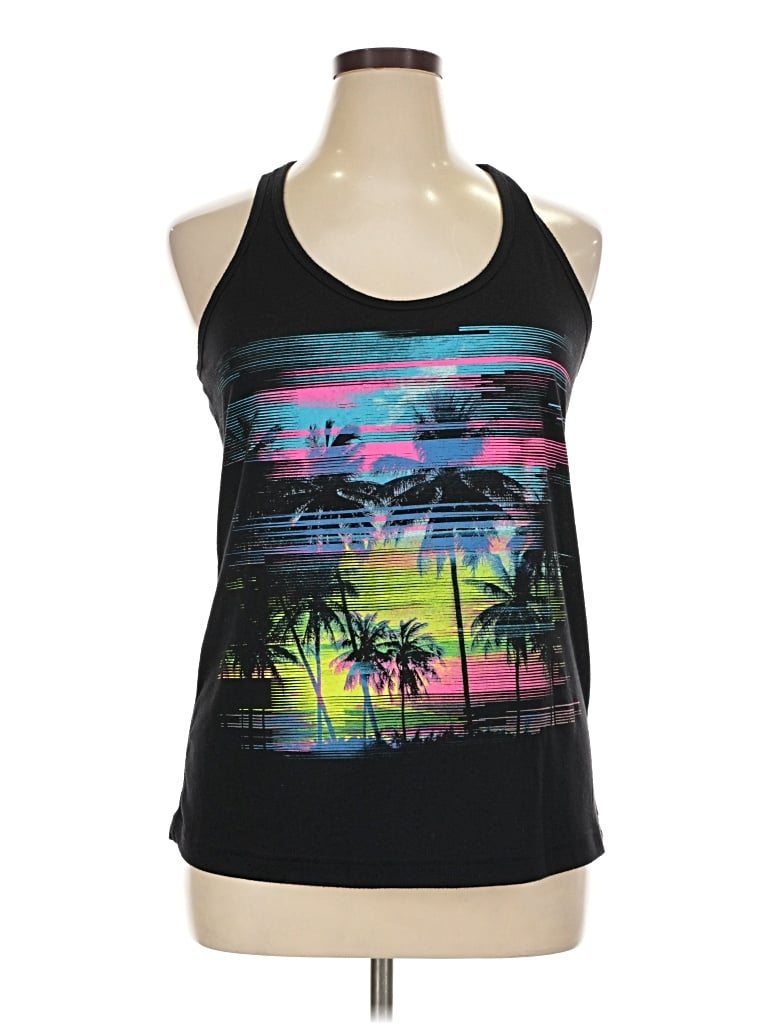 Pre-owned Xersion Tank Top Black Halter Neckline Tops