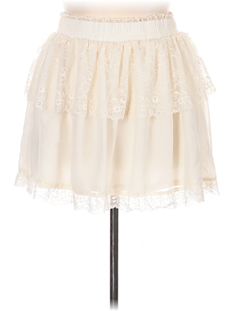 Pre-owned Francesca's Formal Skirt In Ivory