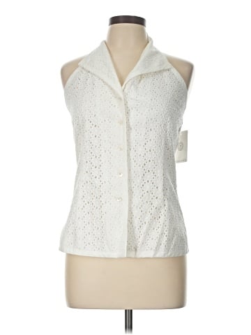 Doncaster Collection Sleeveless Button-Down Shirt (view 1)