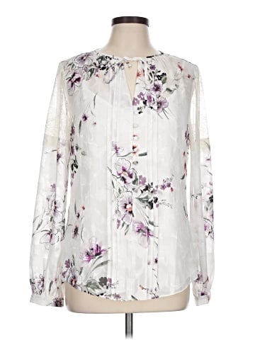 White House Black Market Long Sleeve Blouse (view 1)