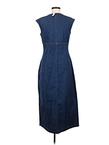 Madewell Denim Square-Neck Midi Dress in Benton Wash (view 2)
