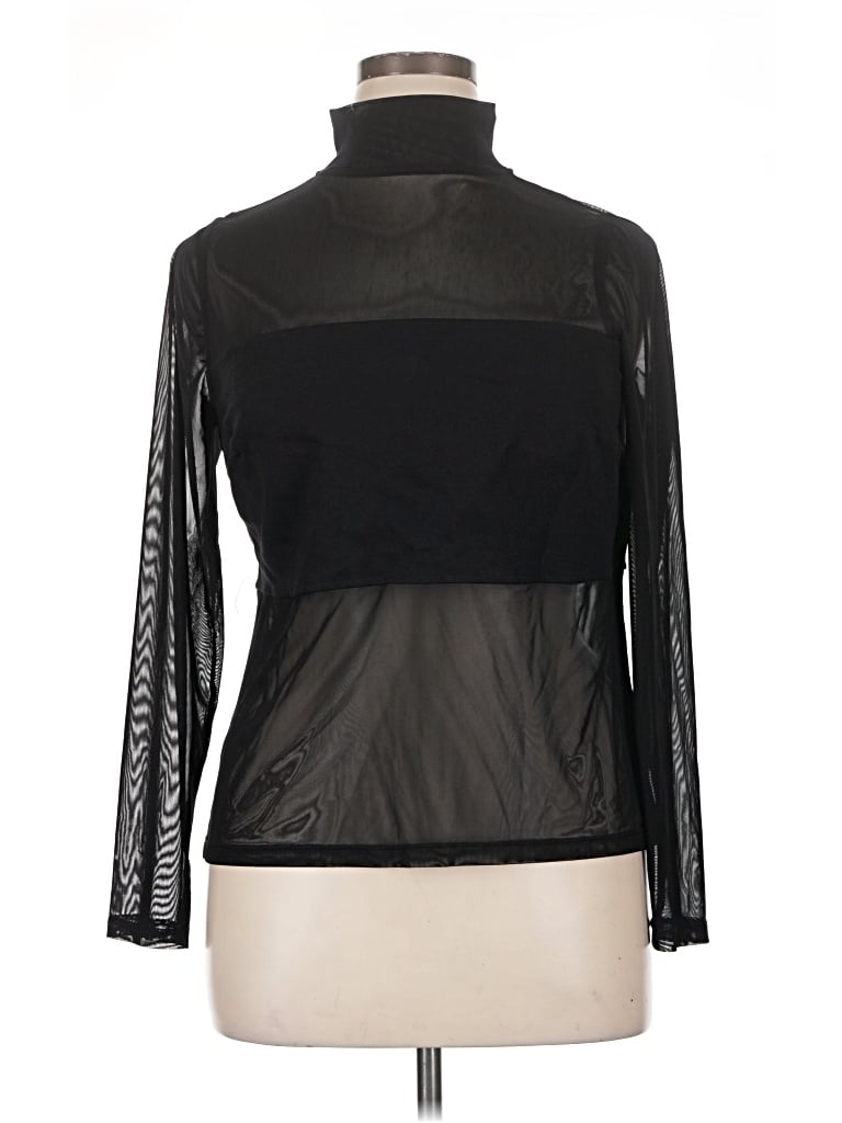 Pre-owned Eloquii Long Sleeve Top Black Turtleneck Tops