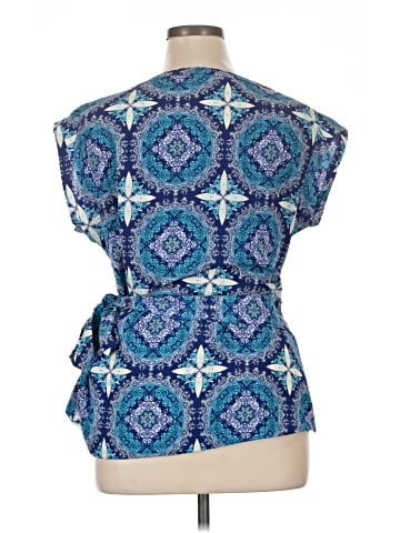 New York & Company Short Sleeve Blouse (view 2)