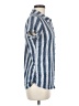 Derek Heart Stripes Blue Short Sleeve Button-Down Shirt Size M - photo 4