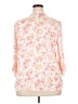 Basic Editions 100% Polyester Floral Ivory 3/4 Sleeve Blouse Size XXL - photo 2