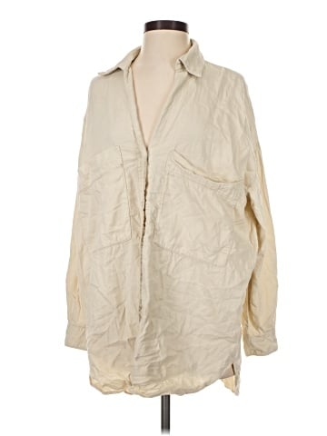 Zara 3/4 Sleeve Button-Down Shirt (view 1)