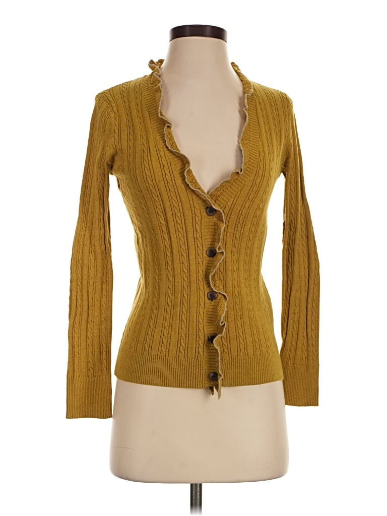 Pre-owned Eddie Bauer Cardigan Sweater In Yellow