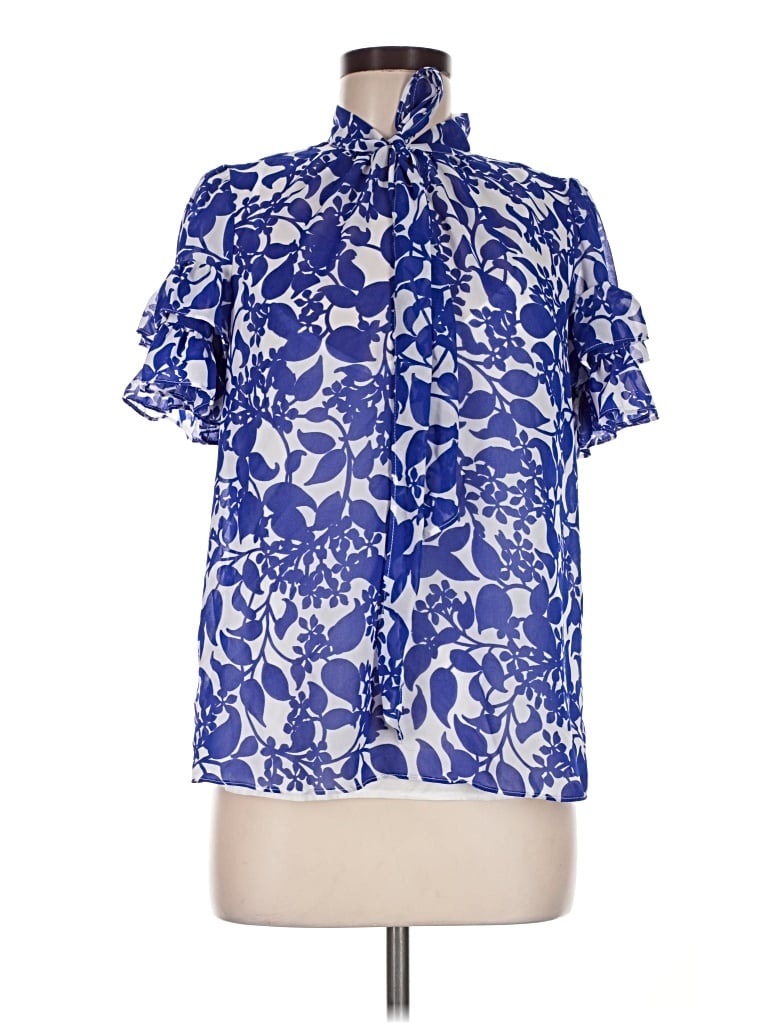 Pre-owned Sugarlips Short Sleeve Blouse In Blue