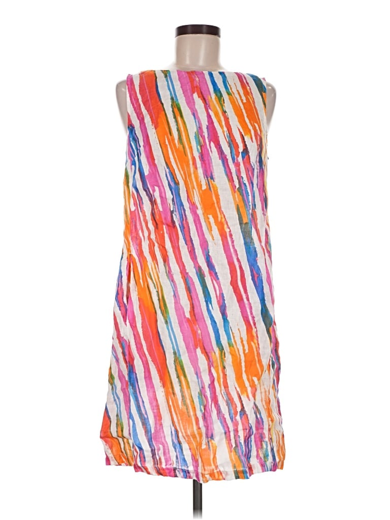 Pre-owned 120% Lino Cocktail Dress In Orange