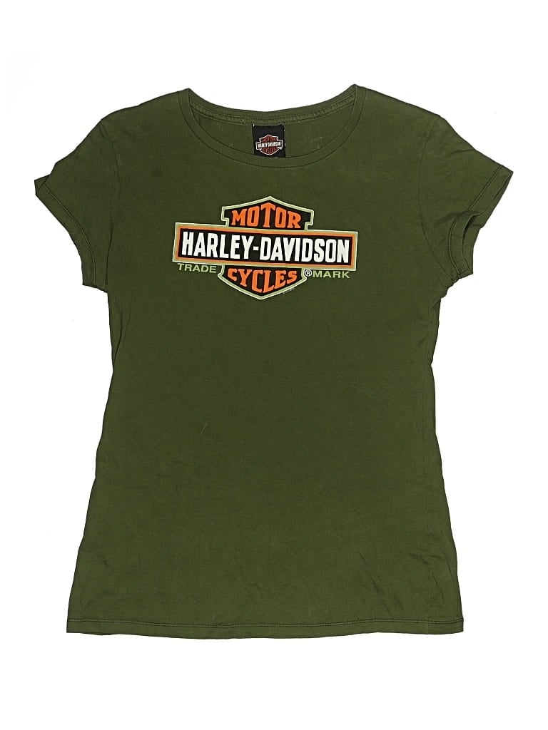 Pre-owned Harley Davidson Kids' Short Sleeve T-shirt In Green