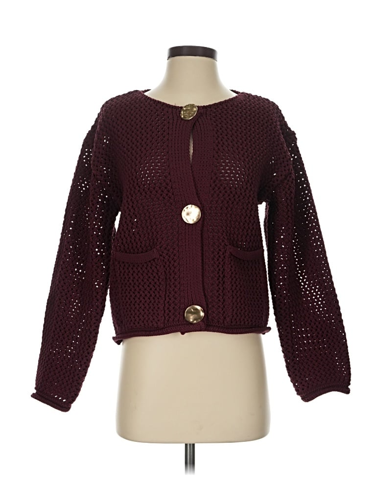 Pre-owned Black Tape_ Cardigan Sweater In Burgundy