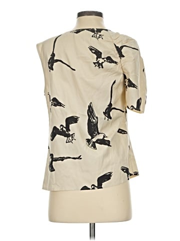 Whit Short Sleeve Silk Top (view 2)