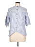 Unbranded 100% Polyester Stripes Blue 3/4 Sleeve Blouse Size L - photo 1