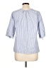 Unbranded 100% Polyester Stripes Blue 3/4 Sleeve Blouse Size L - photo 2