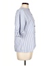 Unbranded 100% Polyester Stripes Blue 3/4 Sleeve Blouse Size L - photo 4