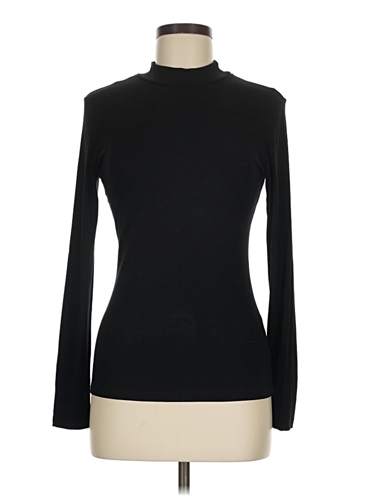 Pre-owned Mangopop Collection Long Sleeve Turtleneck In Black