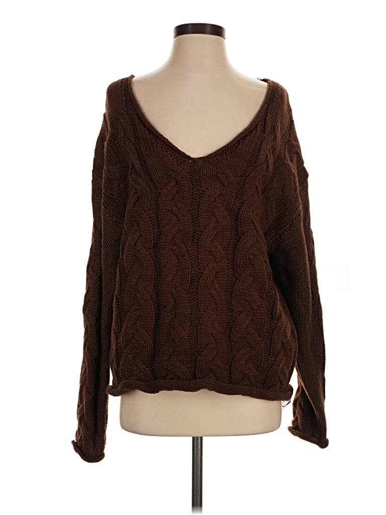 Pre-owned Edikted Pullover Sweater In Brown