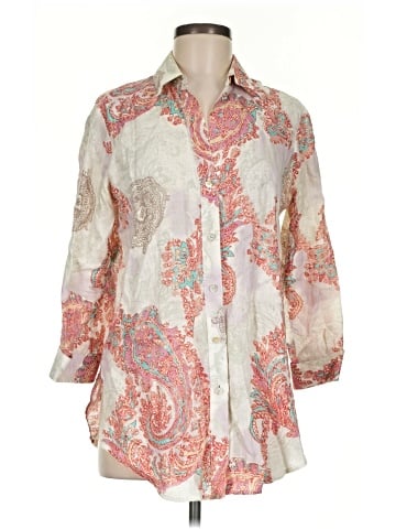 PaperWhite 3/4 Sleeve Button-Down Shirt (view 1)