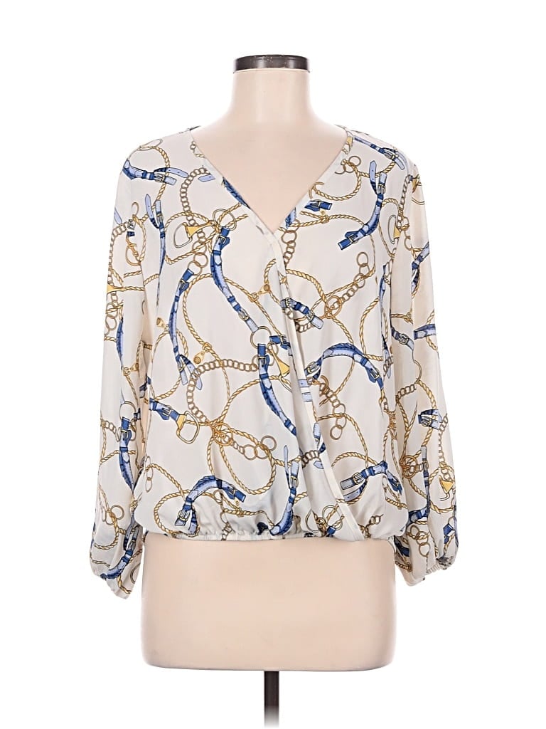 Pre-owned Ariella 3/4 Sleeve Blouse In Ivory