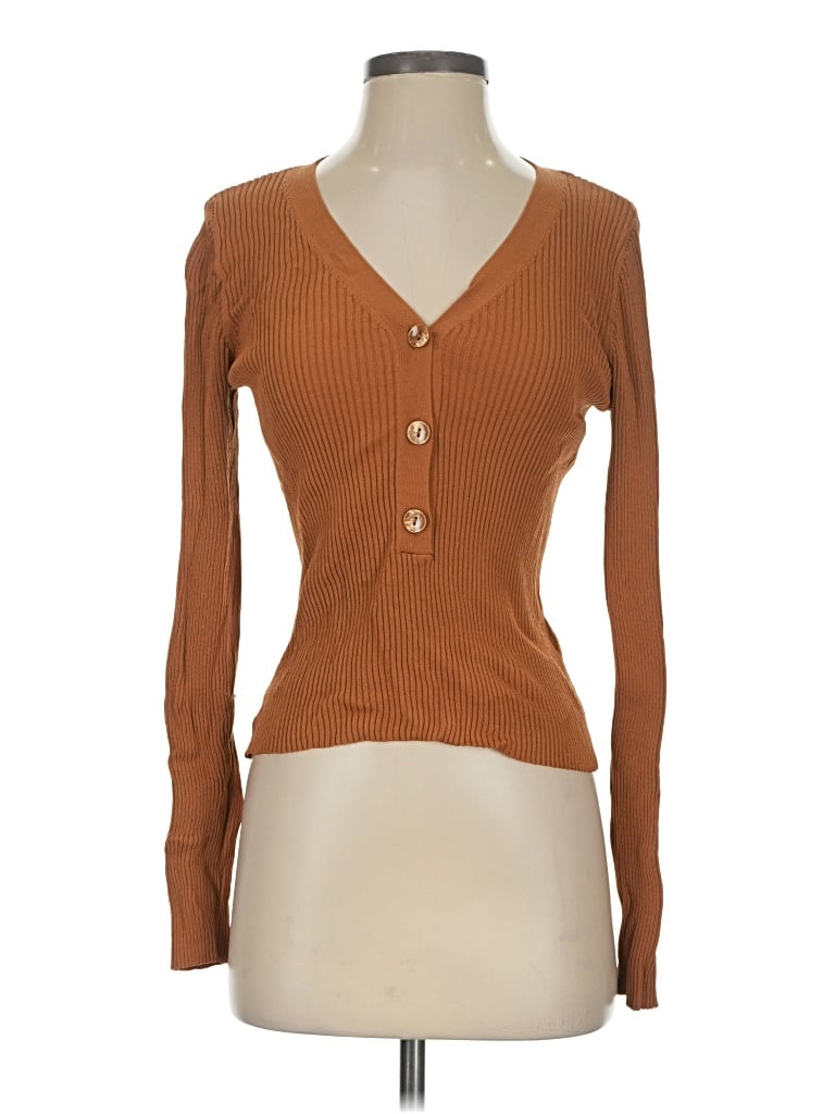Pre-owned Leith Cardigan Sweater In Brown