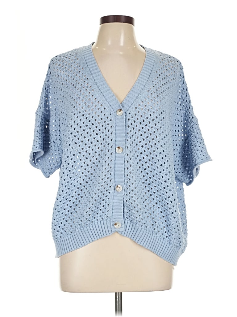 Pre-owned Wishlist Cardigan Sweater In Blue