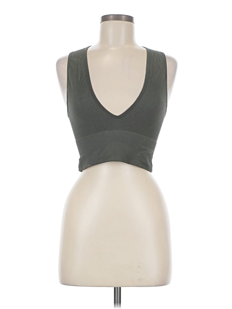 Pre-owned Out From Under Sleeveless Top Gray Halter Neckline Tops
